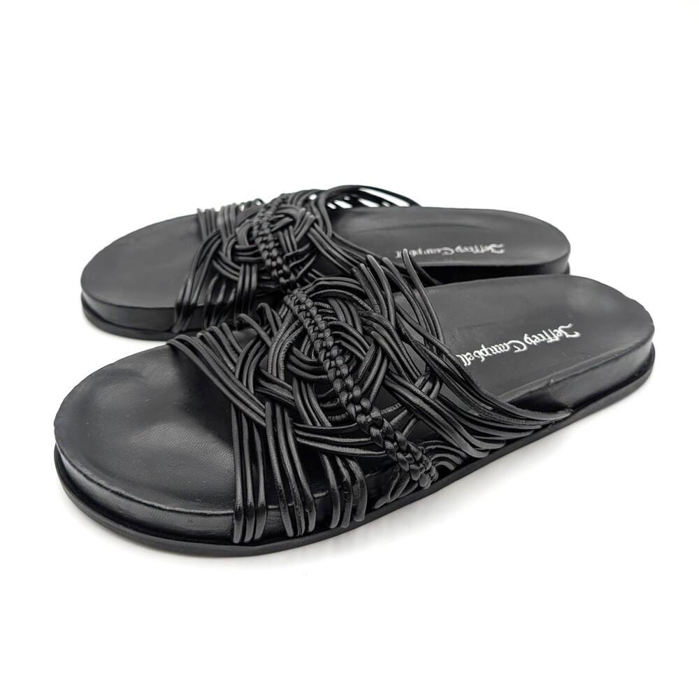 Jeffrey Campbell Intwined Slide Sandals Open Toe Women's Black Size US9 EU39.5